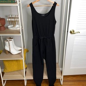 Black Ribbed Vici Jumpsuit